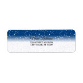 Retouradres Witte Sneeuwvlokken Blauwe lucht Etiket (Voorkant)