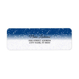 Retouradres Witte Sneeuwvlokken Blauwe lucht Etiket