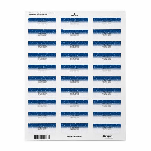 Retouradres Witte Sneeuwvlokken Blauwe lucht Etiket (Full Sheet)