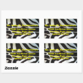 Retouradres zebraprint rechthoekige sticker (Vel)
