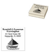Retouradres Zeilboot Rubberstempel (Gestempeld)