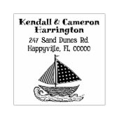 Retouradres Zeilboot Rubberstempel (Afrduk)