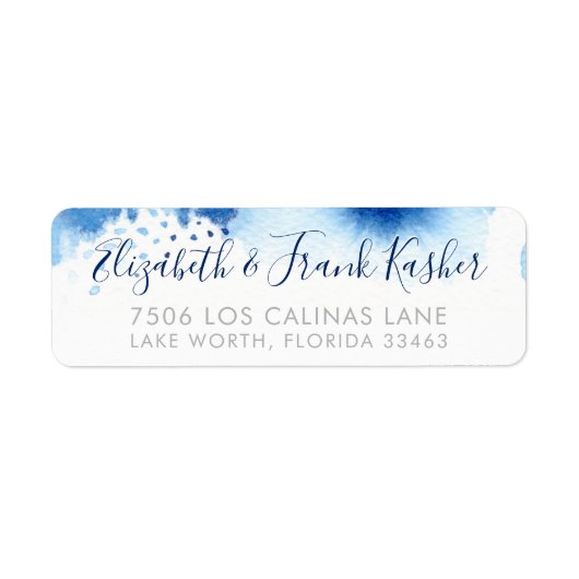 RETOURADRES zilveren smart blue waterverf Etiket (Voorkant)