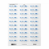 RETOURADRES zilveren smart blue waterverf Etiket (Full Sheet)
