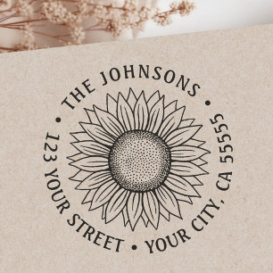 Retouradres Zonnebloem Zelfinktende Stempel