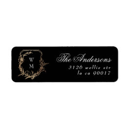 retouradres zwart-goudmonogram-enveloppe etiket