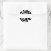 Retouradres zwart masker ronde sticker (Tas)
