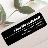 Retouradres zwart-wit retro lettertype etiket