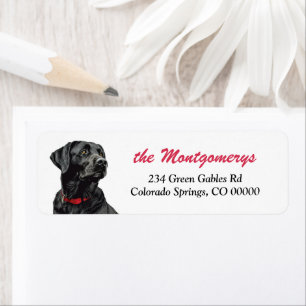 Retouradres Zwarte Labrador Retriever Hond Etiket