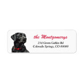 Retouradres Zwarte Labrador Retriever Hond Etiket (Voorkant)