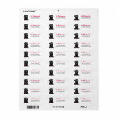 Retouradres Zwarte Labrador Retriever Hond Etiket (Full Sheet)