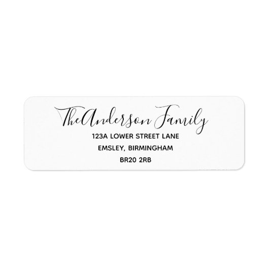 Retouradresetiketten - legant afremmen etiket (Voorkant)