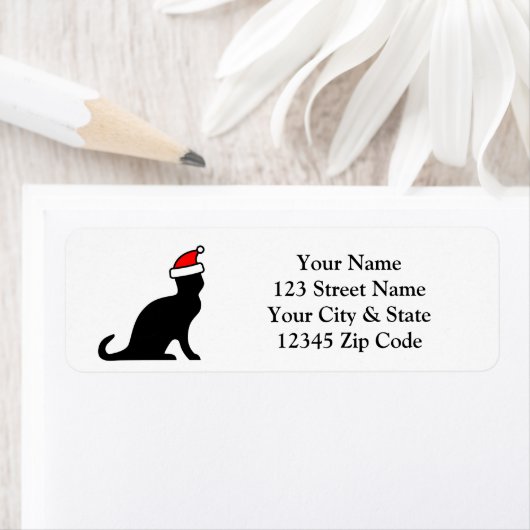 Retouradresetiketten voor kerstkatten die met koff etiket (Insitu)