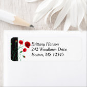 Retouradreslabel 2| Rode klaprozen | Zwart, Groen Etiket (Insitu)