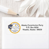 Retouradreslabel, Alaska Constitution Party Etiket (Insitu)