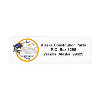 Retouradreslabel, Alaska Constitution Party Etiket