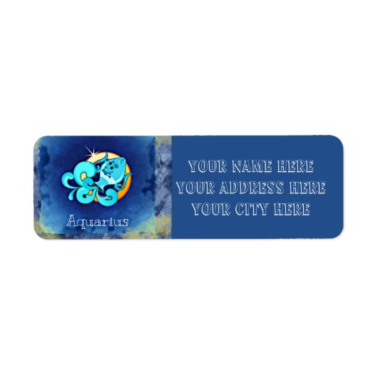 Retouradreslabel Aquarius Etiket (Voorkant)