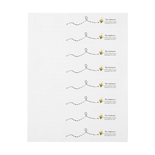 Retouradreslabel bijen (Vel)