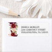 Retouradreslabel Boho Burgundy Etiket (Insitu)