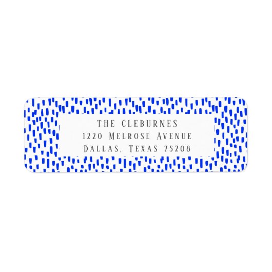 Retouradreslabel Bright Blue Dashing Etiket (Voorkant)