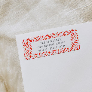 Retouradreslabel Bright Red Dashing Etiket
