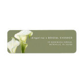 Retouradreslabel Calla Lilies bruidsdouche. Etiket (Voorkant)