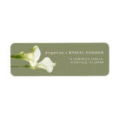 Retouradreslabel Calla Lilies bruidsfeest. Etiket (Voorkant)