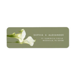 Retouradreslabel Calla Lilies Huwelijk. Etiket
