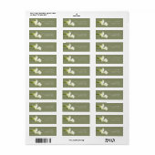 Retouradreslabel Calla Lilies Huwelijk. Etiket (Full Sheet)
