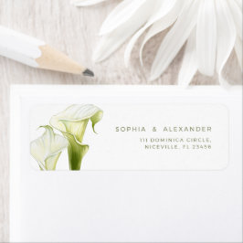 Retouradreslabel Calla Lilies Huwelijk. Etiket