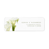 Retouradreslabel Calla Lilies Huwelijk. Etiket (Voorkant)