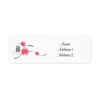 Retouradreslabel Cherry Blossom Double Happine Etiket