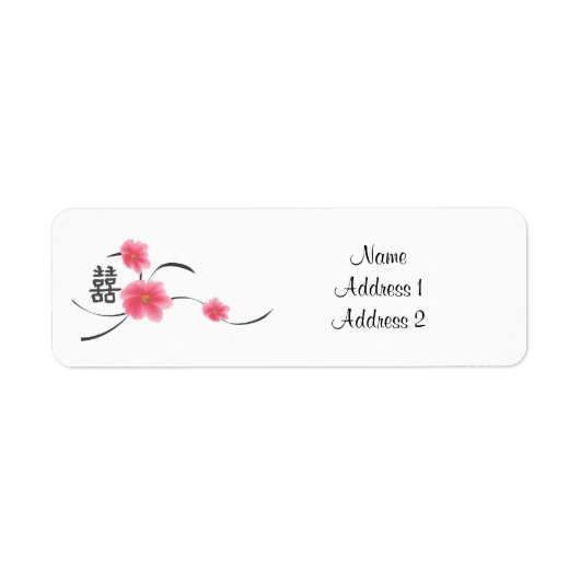 Retouradreslabel Cherry Blossom Double Happine Etiket (Voorkant)