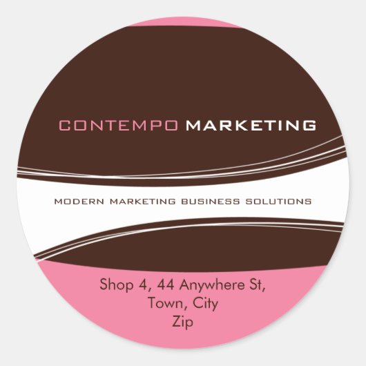 RETOURADRESLABEL :: contempo 2 Ronde Sticker (Voorkant)