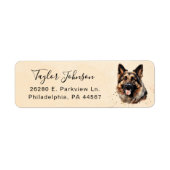 Retouradreslabel Duitse Herdershond Etiket (Voorkant)
