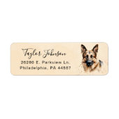 Retouradreslabel Duitse Herdershond Etiket (Voorkant)