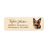 Retouradreslabel Duitse Herdershond Etiket (Voorkant)