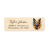 Retouradreslabel Duitse Herdershond Etiket (Voorkant)