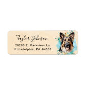 Retouradreslabel Duitse Herdershond Etiket (Voorkant)