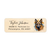 Retouradreslabel Duitse Herdershond Etiket (Voorkant)
