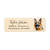 Retouradreslabel Duitse Herdershond Etiket (Voorkant)