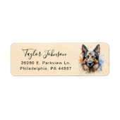 Retouradreslabel Duitse Herdershond Etiket (Voorkant)