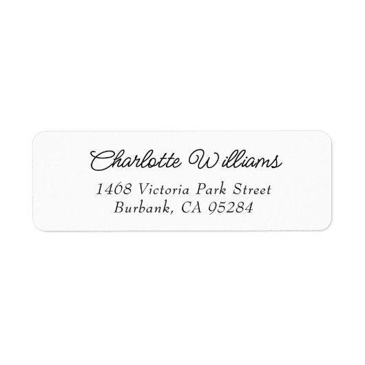 Retouradreslabel Elegant Schrift Etiket (Voorkant)