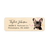Retouradreslabel Franse Bulldog Etiket (Voorkant)