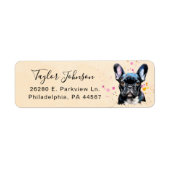 Retouradreslabel Franse Bulldog Etiket (Voorkant)