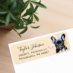 Retouradreslabel Franse Bulldog Etiket