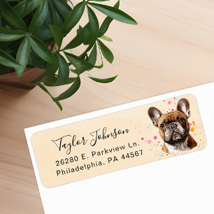 Retouradreslabel Franse Bulldog Etiket