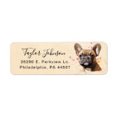 Retouradreslabel Franse Bulldog Etiket (Voorkant)