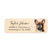 Retouradreslabel Franse Bulldog Etiket (Voorkant)