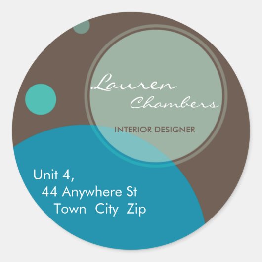 RETOURADRESLABEL :: grote stippen 5 Ronde Sticker (Voorkant)
